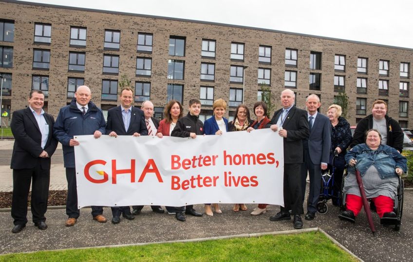 First Minister Nicola Sturgeon at GHA Ibrox new-builds